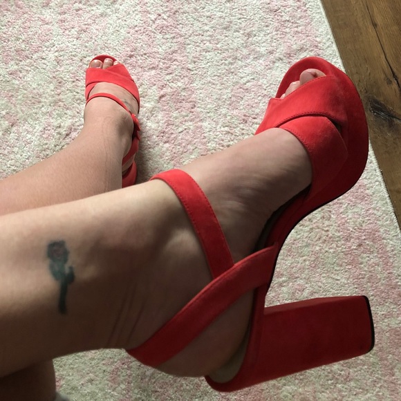 PRADA-AUTHENTIC (NWT/Box)-Women's Tangerine Platform Strappy Sandals - Picture 12 of 14